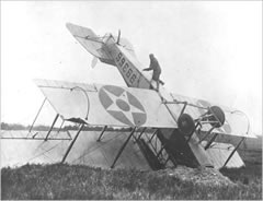 Wreck of Curtiss JN-4H "Jenny" airmail plane